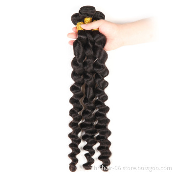 Loose Peruvian Hair Bundles with Closure Human Remy Hair loose deep wae peruvian human hair bundle with closure